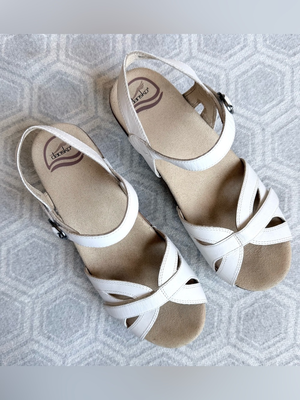 Dansko Season White Leather Sandals Adjustable Shoes Women’s EU 40 US 10 - Picture 14 of 14